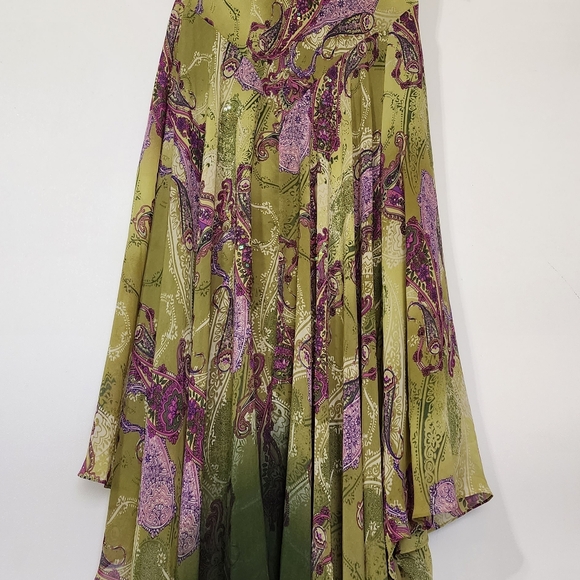 Vintage green beaded fairycore forest moss green whimsical dress - Picture 9 of 12